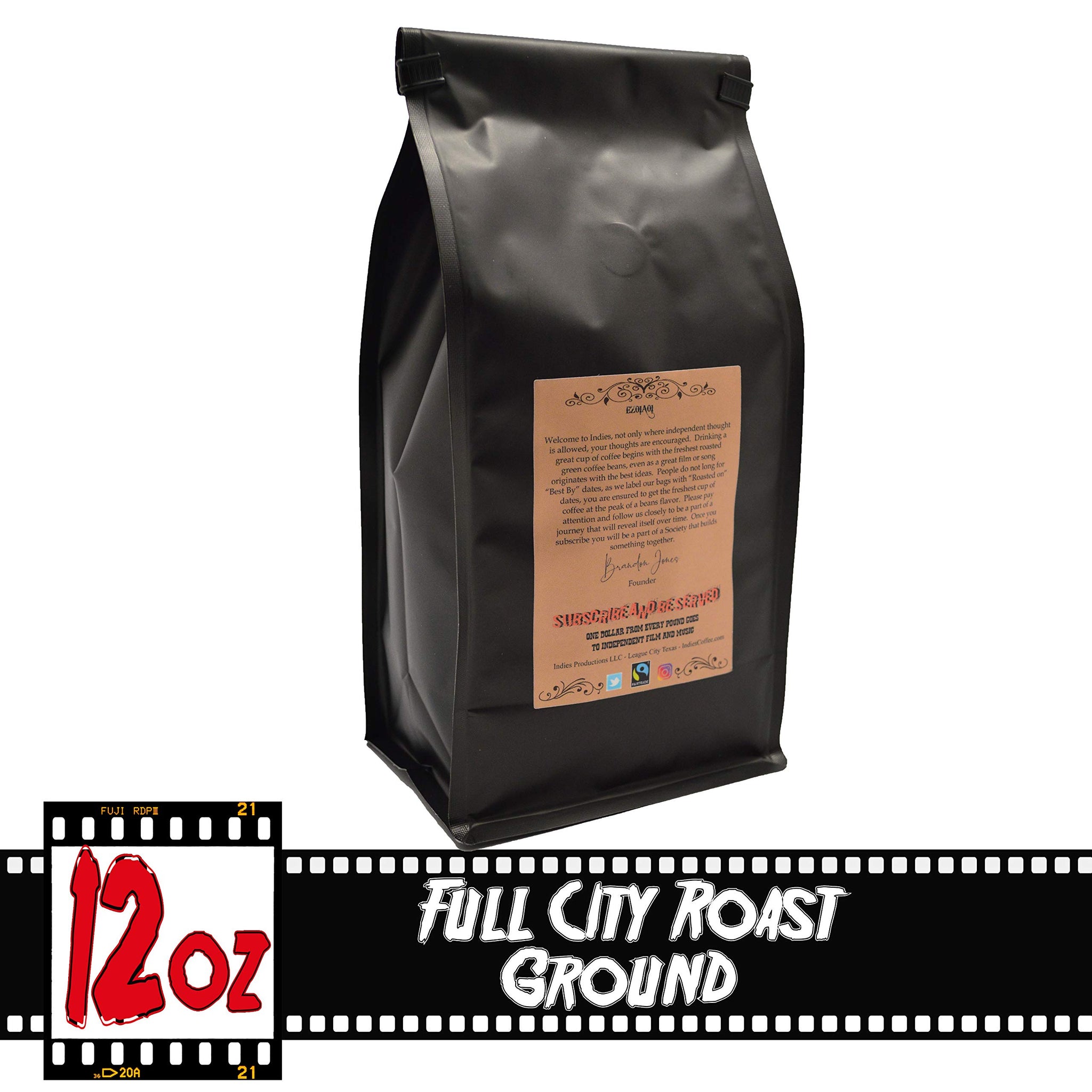 Western Bang, Bang Full-City Roast Organic Coffee by Indies Coffee | 12 ounce Ground VETERAN OWNED