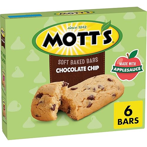 Mott's Soft Baked Bars, Chocolate Chip, Made with Applesauce, 6 Ct, 5.76 oz