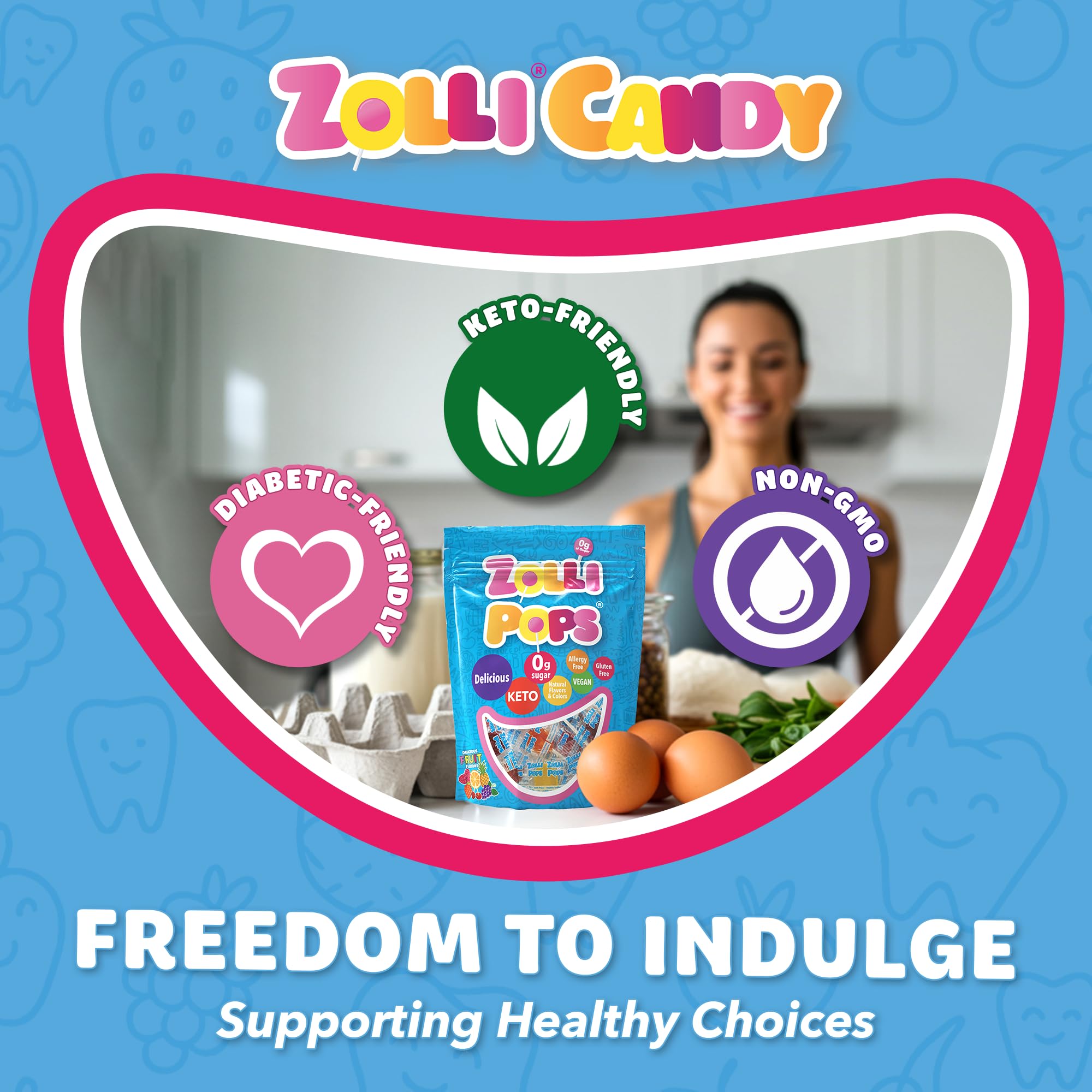 Zollipops Clean Teeth Lollipops, Anti Cavity with Xylitol, Sugar Free Candy for a Healthy Smile Great for Kids, Diabetics and Keto Diet, Natural Fruit