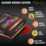 5Senses Kashmir Mongra Saffron | Azafran | Magnum Opus | Premium Grade A Saffron Threads | Whole Red Gold Spice | Single Origin, Non-GMO, Fairtrade