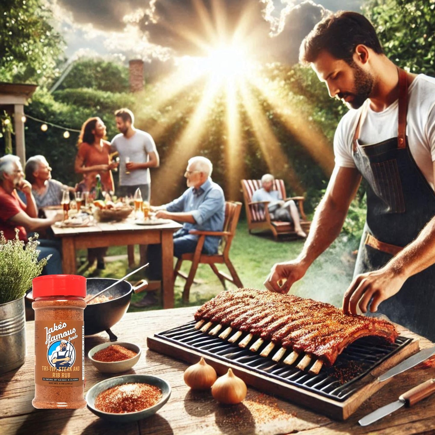 Jake's Righteous Rubs Tri Tip, Steak & Rib Rub Seasoning, 5 Oz, for Chicken, Ribs, Beef, Turkey, Santa Maria Style BBQ, Prime Roast, Gluten Free (Pack