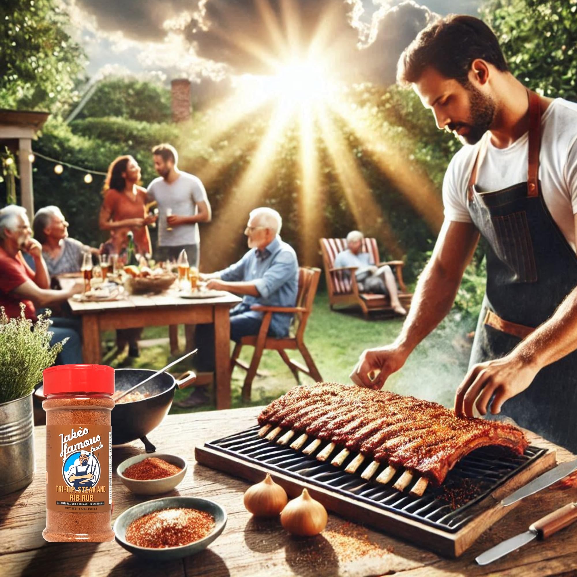 Jake's Righteous Rubs Tri Tip, Steak & Rib Rub Seasoning, 5 Oz, for Chicken, Ribs, Beef, Turkey, Santa Maria Style BBQ, Prime Roast, Gluten Free (Pack