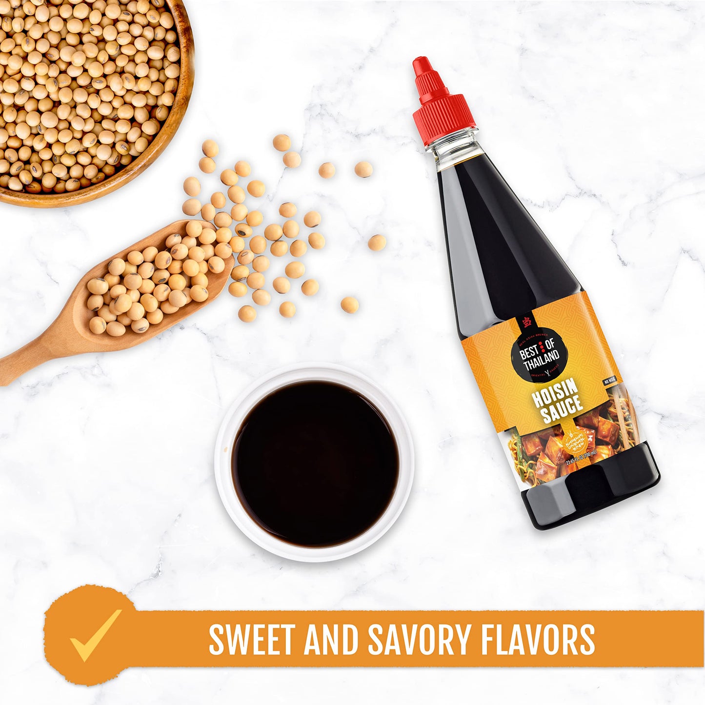 Best Of Thailand Hoisin Sauce | Real Authentic Asian Brewed Sauces for Cooking & Meal Dressings | No MSG, Certified Kosher & Fat-Free | 2 Pack - Each