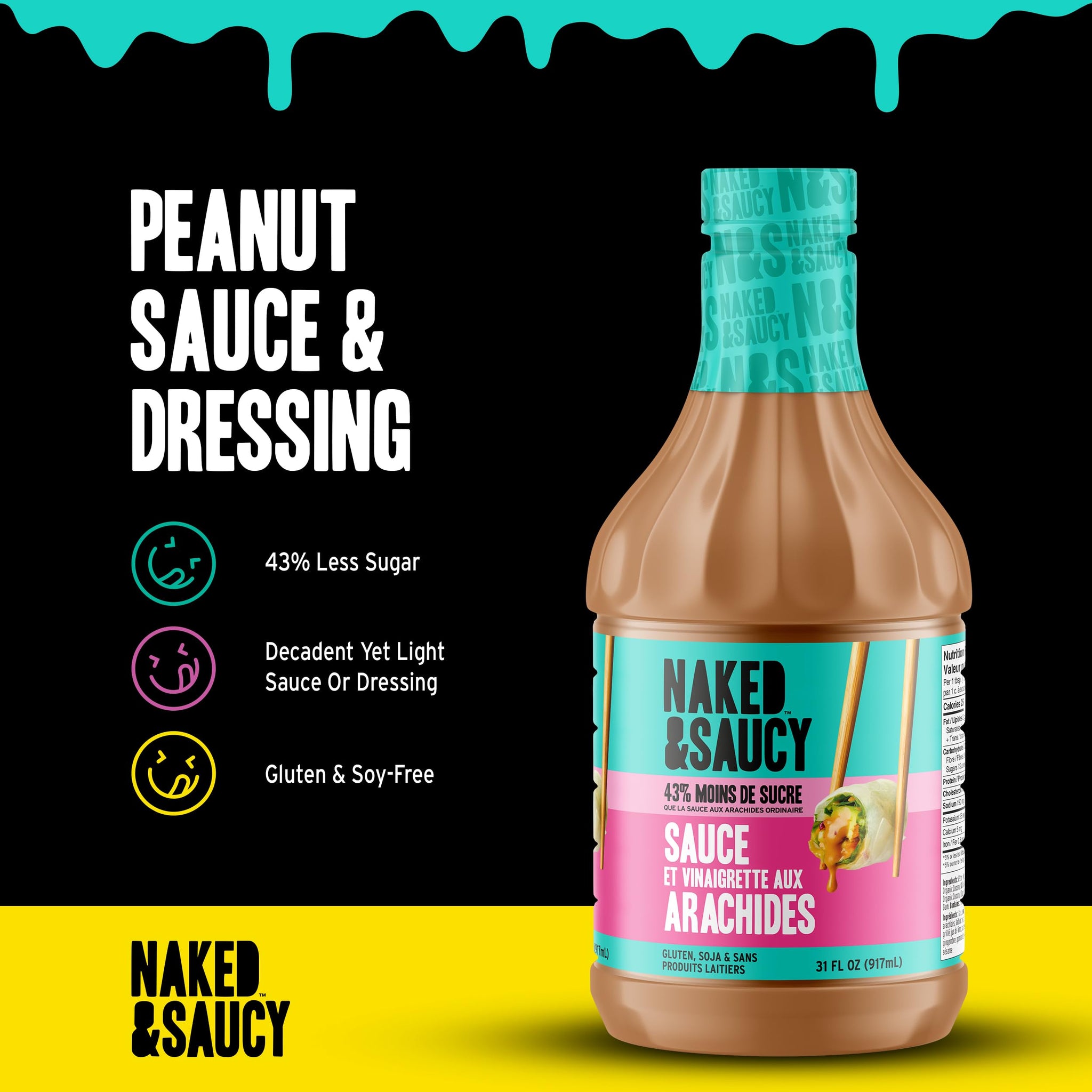 Naked & Saucy Low Sugar Peanut Sauce and Dressing, 31 fl oz