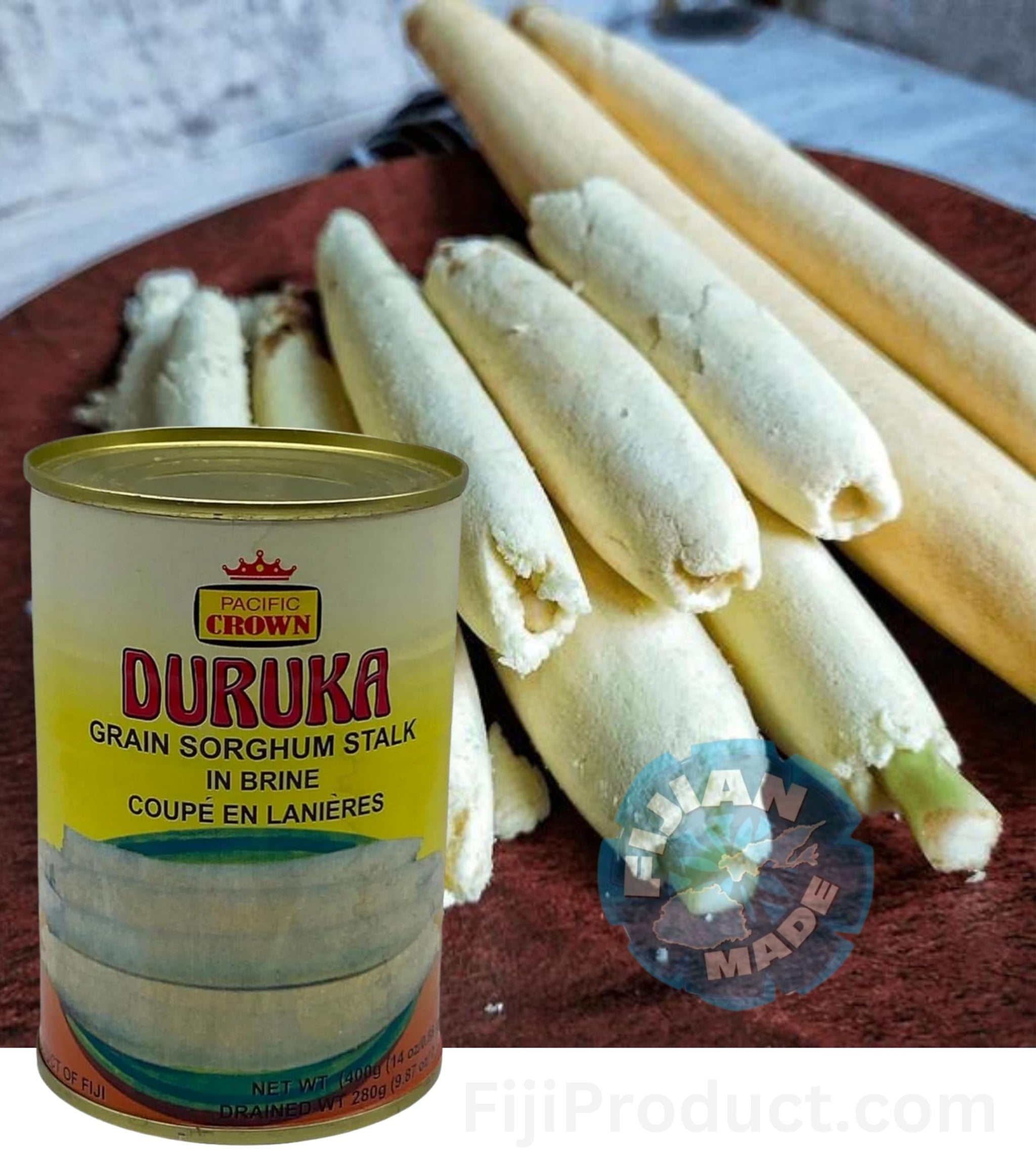 FIJI DURUKA - Grain Sorghum Stalk in Brine, Cultivated For its Tastiness (Pack Of 1 x 400g Can) Delicious Tasty Meal... Imported from Fiji FijiProduct.com