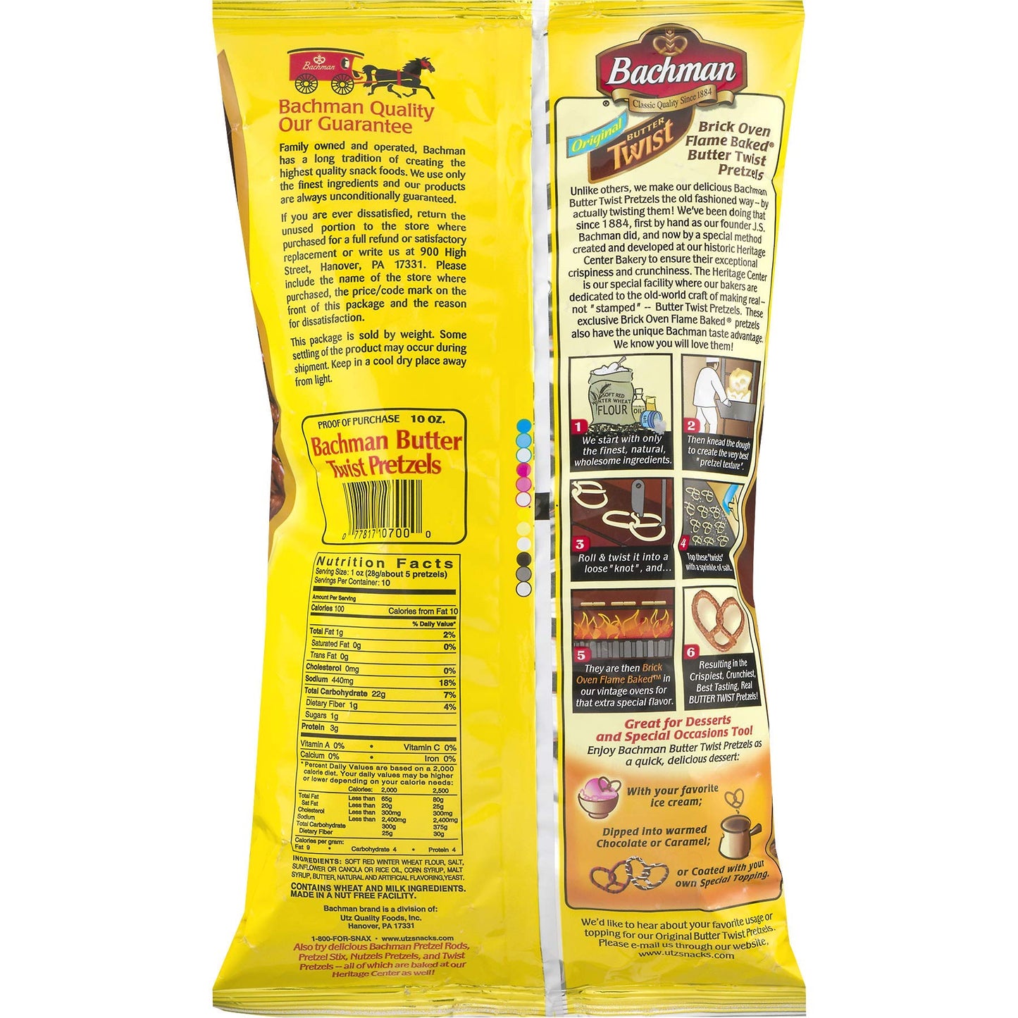 Bachman Butter Twist Pretzels 10 oz (4 Bags)