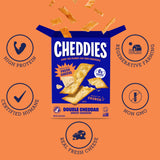 Cheddies Crackers Double Cheddar | Healthy Snacks Made with Real Cheddar Cheese and Simple Ingredients | Non-GMO | Cheesy Crackers | 4.2 Ounce (Pack