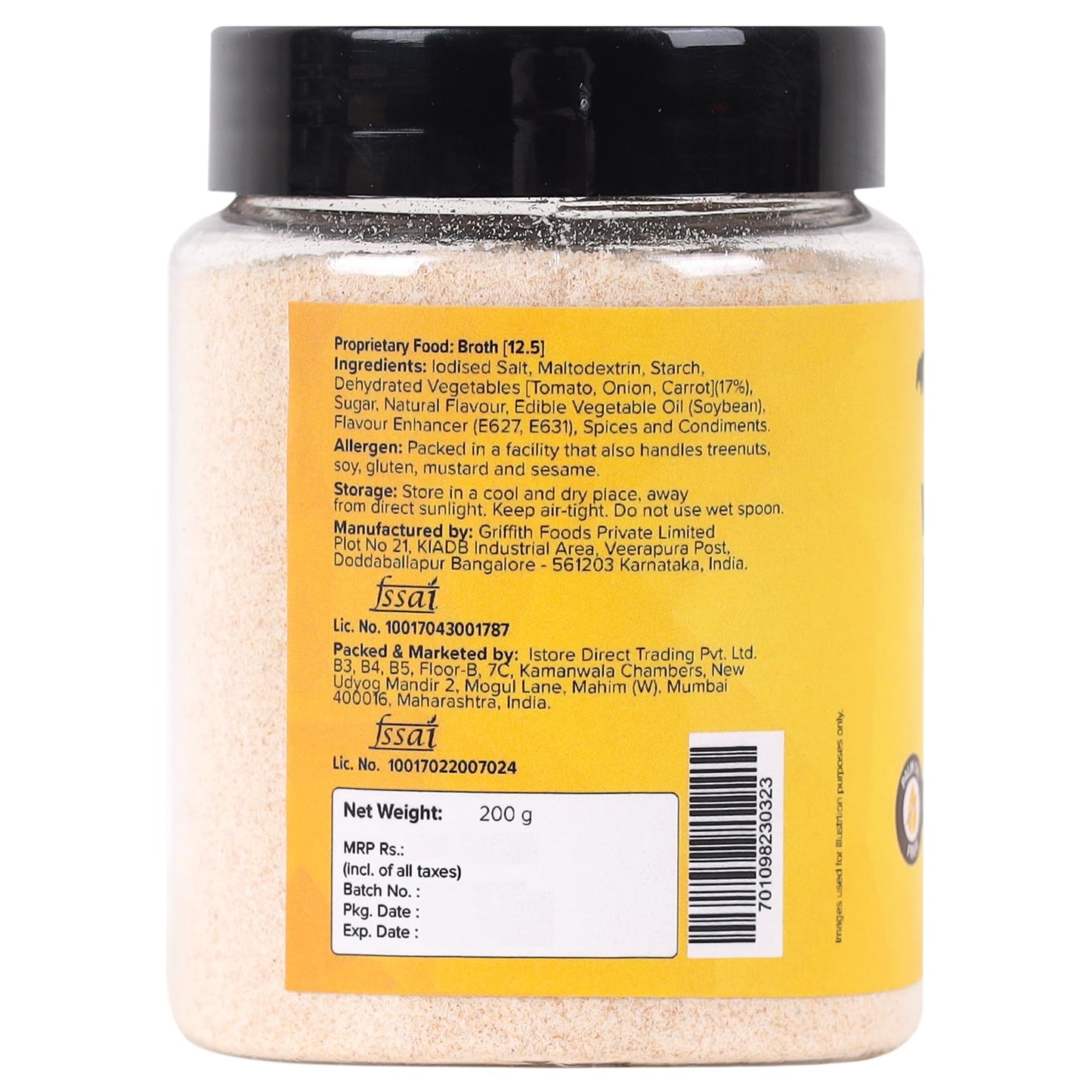 Urban Platter Vegetable Bouillon & Broth Powder | 7.05 Oz (200g) | Vegetable Stock to Your Favorite Soups, Stews, Sauces & Risottos | Gourmet Broth
