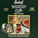 Sadaf Cardamom Tea Bags | Special Blend Cardamom Ceylon Black Tea | Quicktea Product harvested in Sri Lanka | 100 bags (Pack of 1)