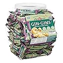 Gin Gins Chewy Ginger Candy Bulk Pack | Individually Wrapped Candies in Reusable Plastic Tub | Gluten Free and Vegan Ginger Chews, 275 Pieces