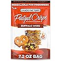 Snack Factory Buffalo Wing Pretzel Crisps, Non-GMO, 7.2 OZ Resealable Bag