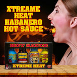 Xtreme Heat Hot Sauce Bottles Gourmet Gift Set Travel Size - 4 Pack - Perfect Gourmet Christmas Gifts for the Hot Sauce Fan