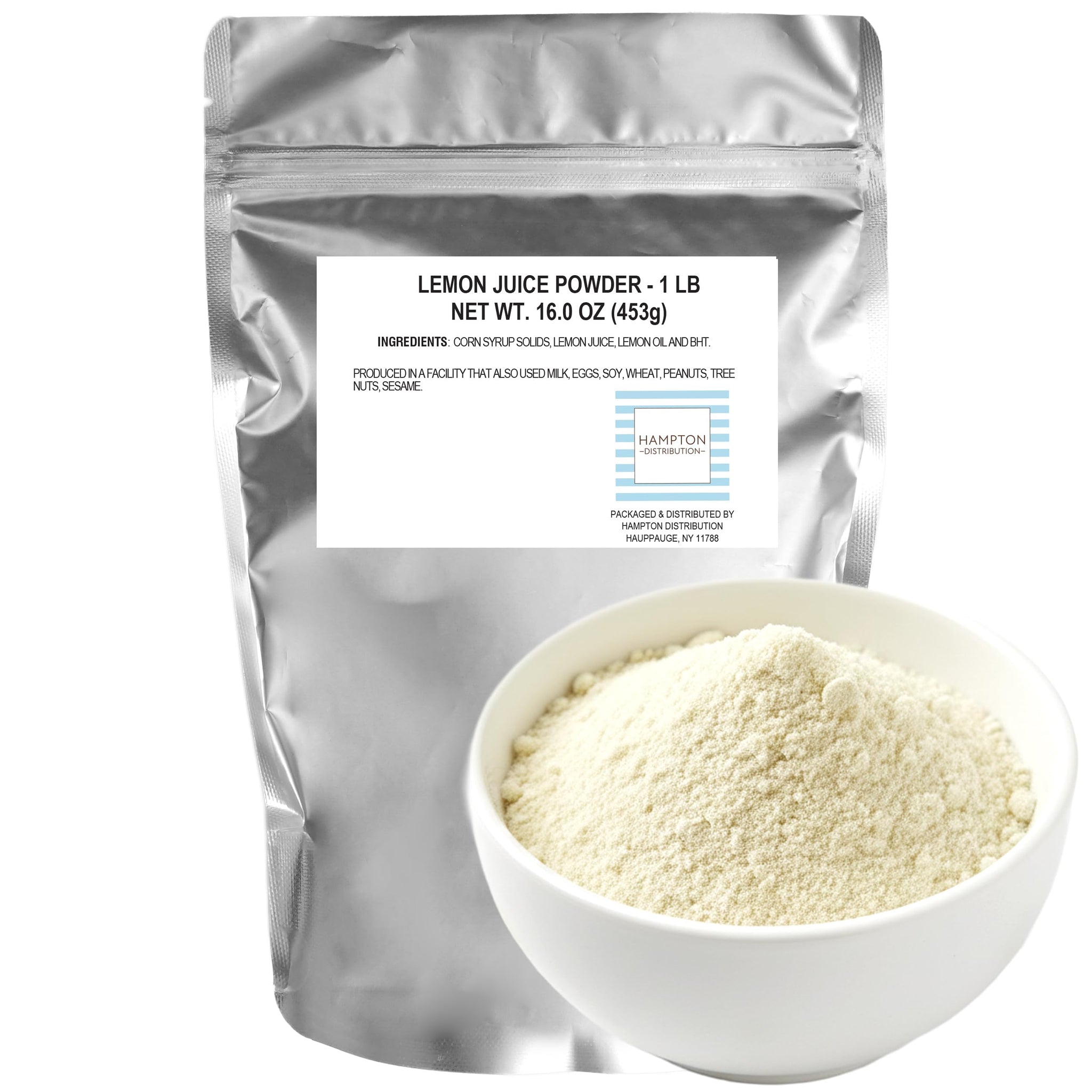 Lemon Juice Powder, 1 Pound Resealable Bag, Hampton Distribution