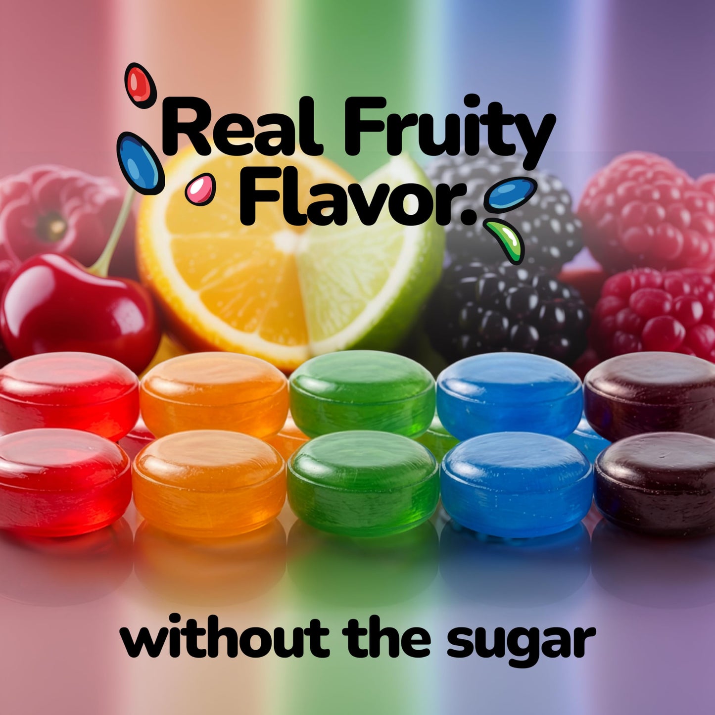 Sugar Free Assorted Fruit Hard Candy, 1 lb. Bag - Individually Wrapped Sugarless Fruit Flavored Candy Mix, Assorted Hard Candy for Candy Bowls, Office