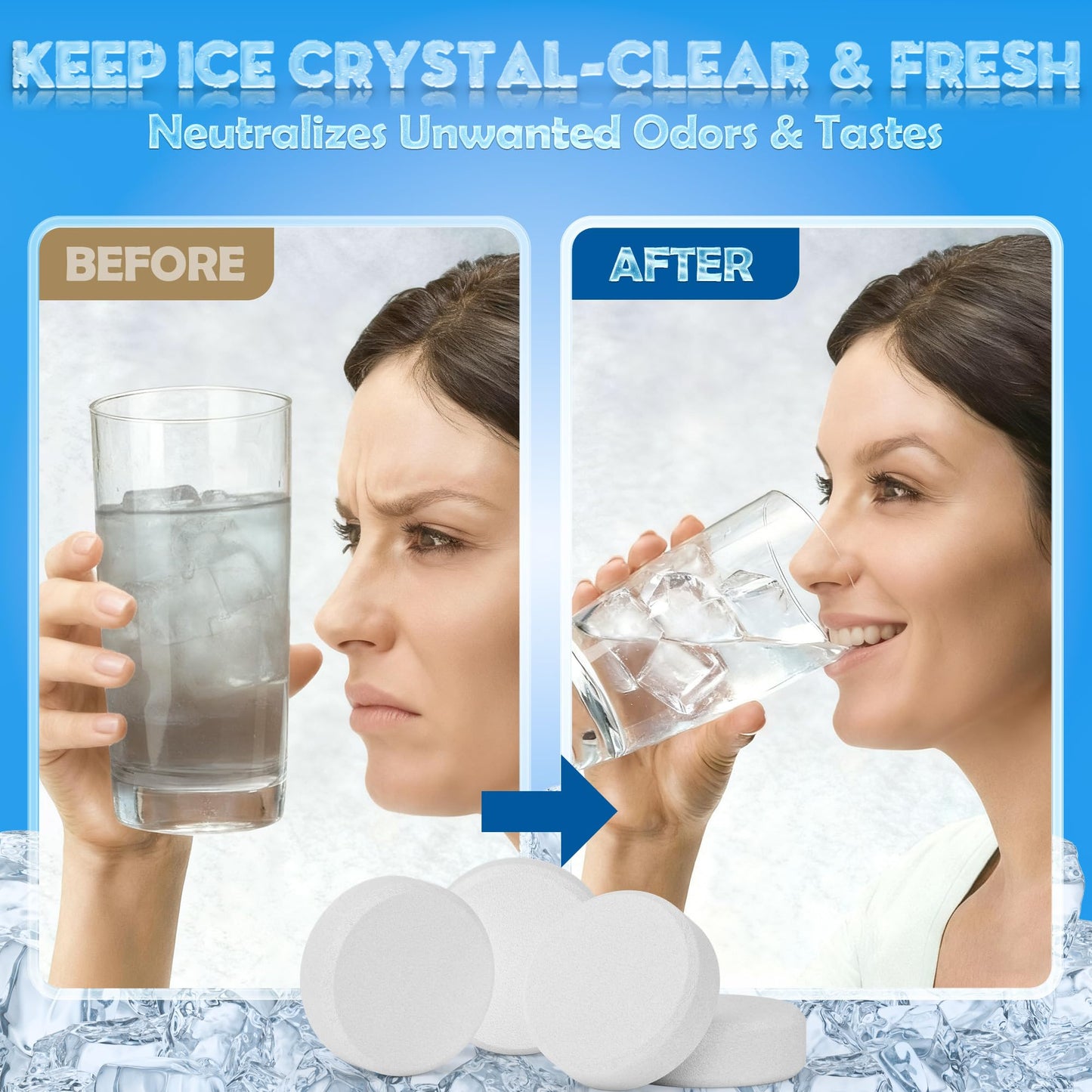 Ice Machine Cleaner Tablets - Ice Maker Cleaner & Descaler for Countertop, Nugget & Commercial Units - Citric Acid-Based - 36 Tablets (Up to 1.5-Year