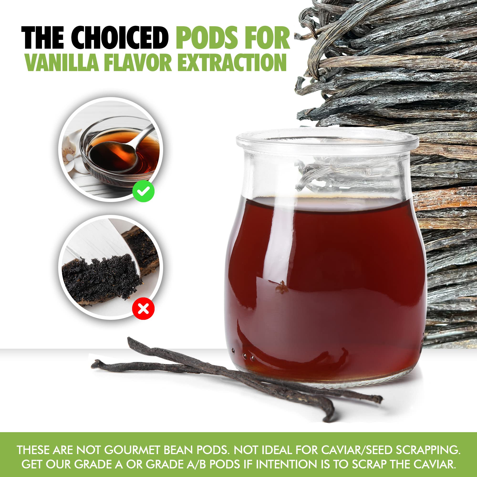 26 Organic Madagascar Vanilla Beans Extract Exclusive Grade B| 4.5" - 5.5" by FITNCLEAN VANILLA| Certified USDA Organic. Bulk Dry Whole Bourbon