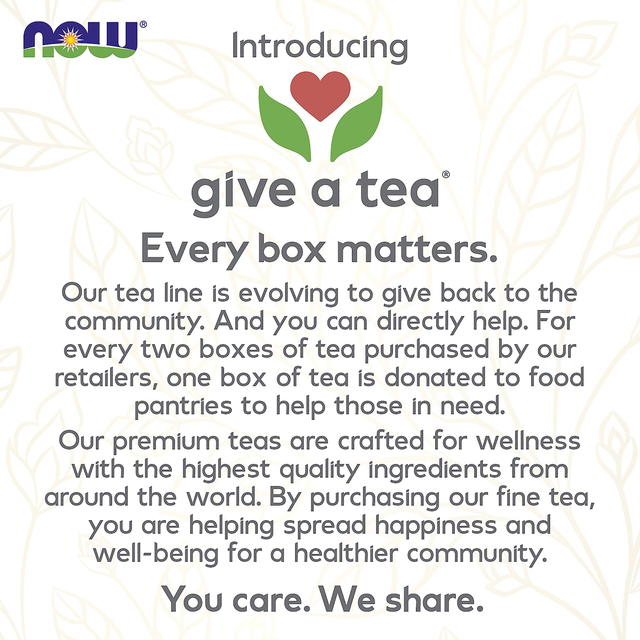 NOW Foods, Give a Tea Ginger Mint Comfort Tea, Caffeine-Free, Calming, Tummy-Pleasing, 24-Count