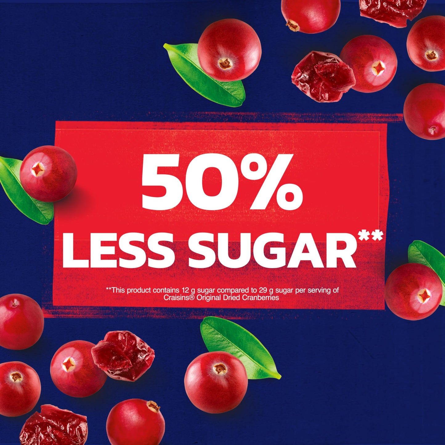 Ocean Spray® Craisins®, 50% Less Sugar Dried Cranberries, Dried Fruit, 10 Oz Pouch