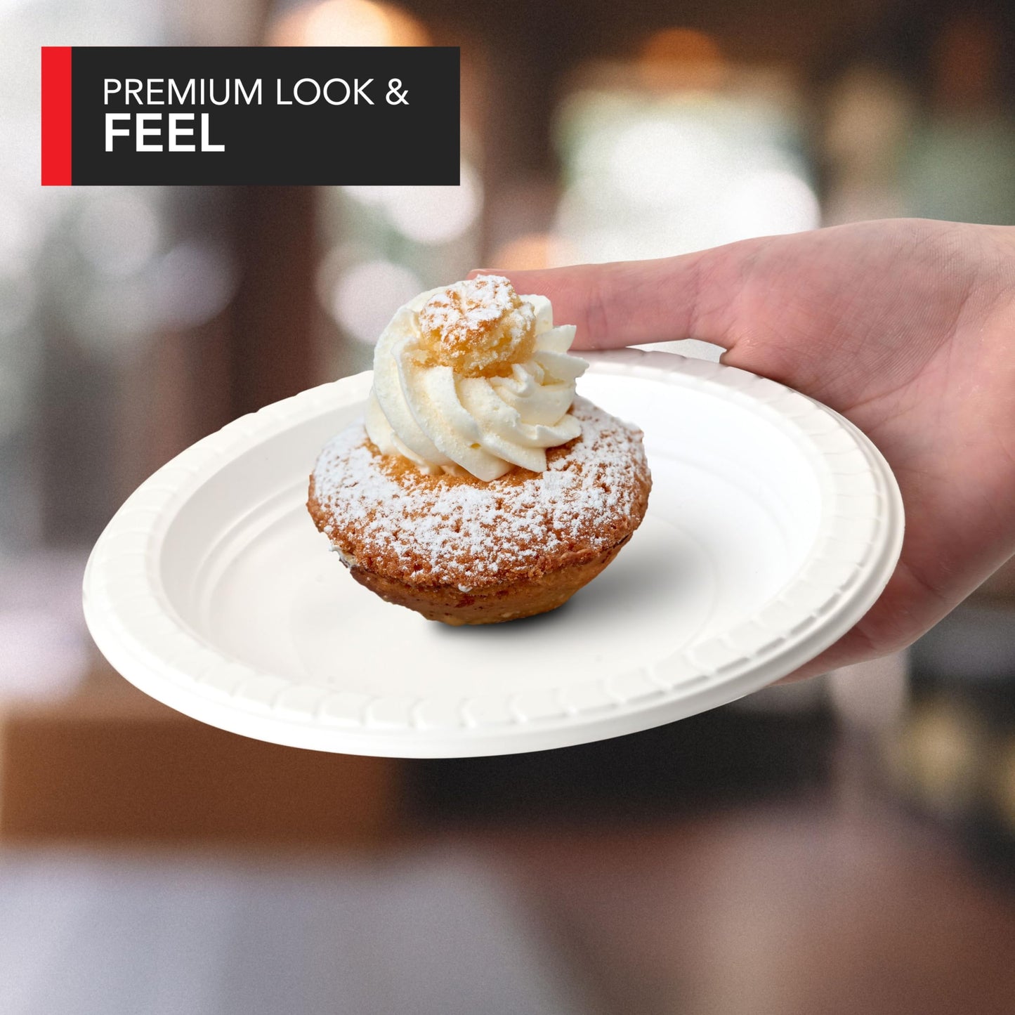 Stock Your Home 200 Count Premium White Plastic Plates, 6 Inch White Disposable Wedding Cake Plates, Heavy Duty Plastic Dessert Plates, Cocktail
