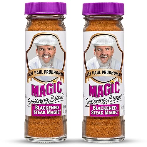 Chef Paul Magic Seasoning Blends Blackened Steak Magic | Bold Flavor for Steak & Beef | Gluten-Free Seasoning for Grilling, Roasting & BBQ | Spice