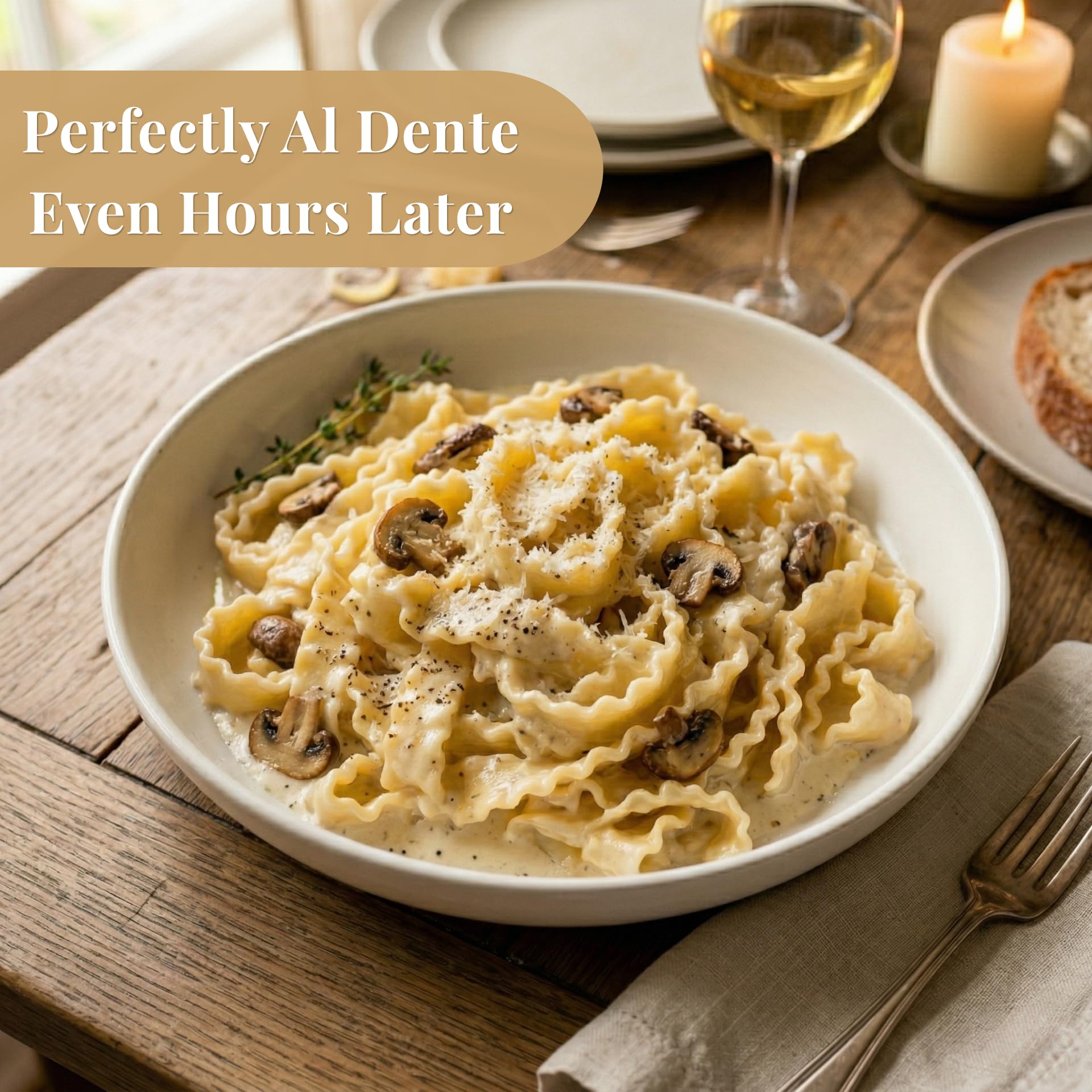 Granoro Dedicato Mafaldine No.5, Authentic Italian Pasta, 100% Made from Puglia Durum Wheat Semolina, Rougher Texture For Maximum Sauce Retention, 1.1