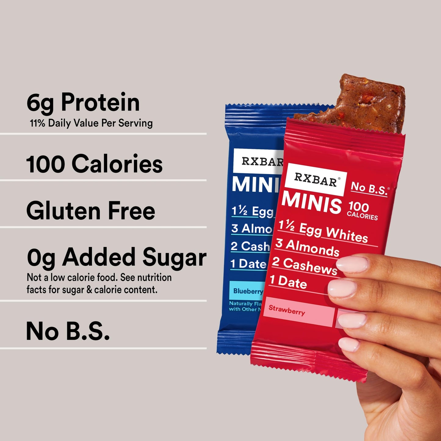 RXBAR Minis Protein Bars, Protein Snack Bars, Variety Pack, 7.3oz Box (8 Bars)