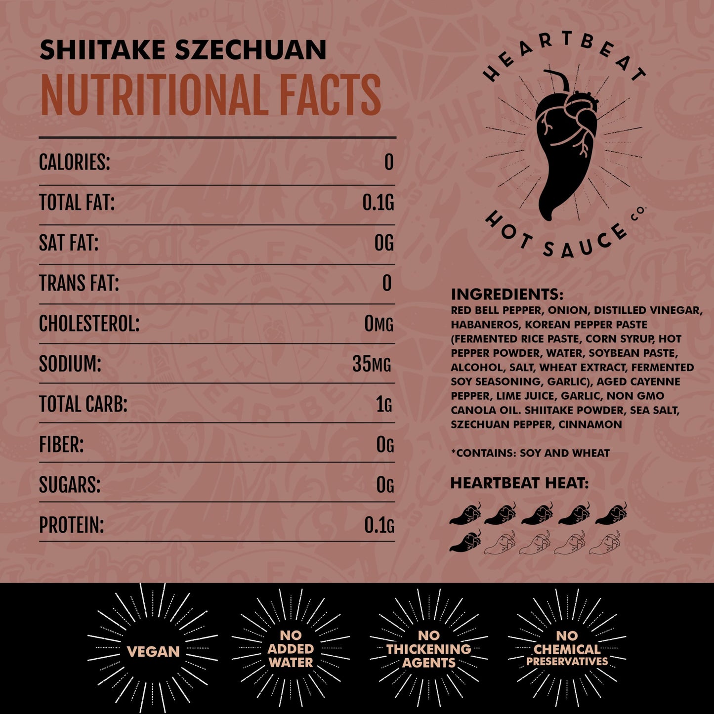 Heartbeat Hot Sauce Co. | Shiitake Szechuan, 6 oz. 6 pack