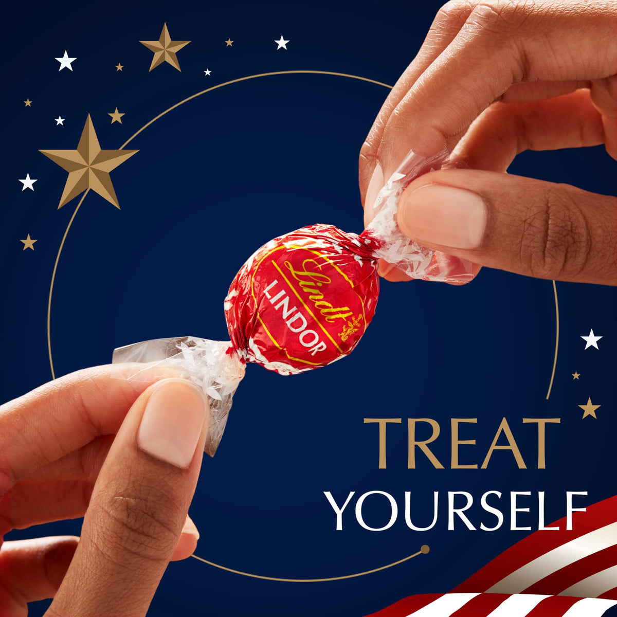 Lindt LINDOR Assorted Chocolate Candy Truffles Americana Bag, 8.5 oz.