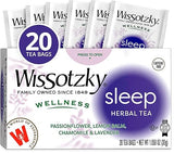 Wissotzky Herbal Wellness Sleep Tea, 20 Teabags | Soothing & Relaxing | Caffeine Free Tea | Natural Sleep Benefits