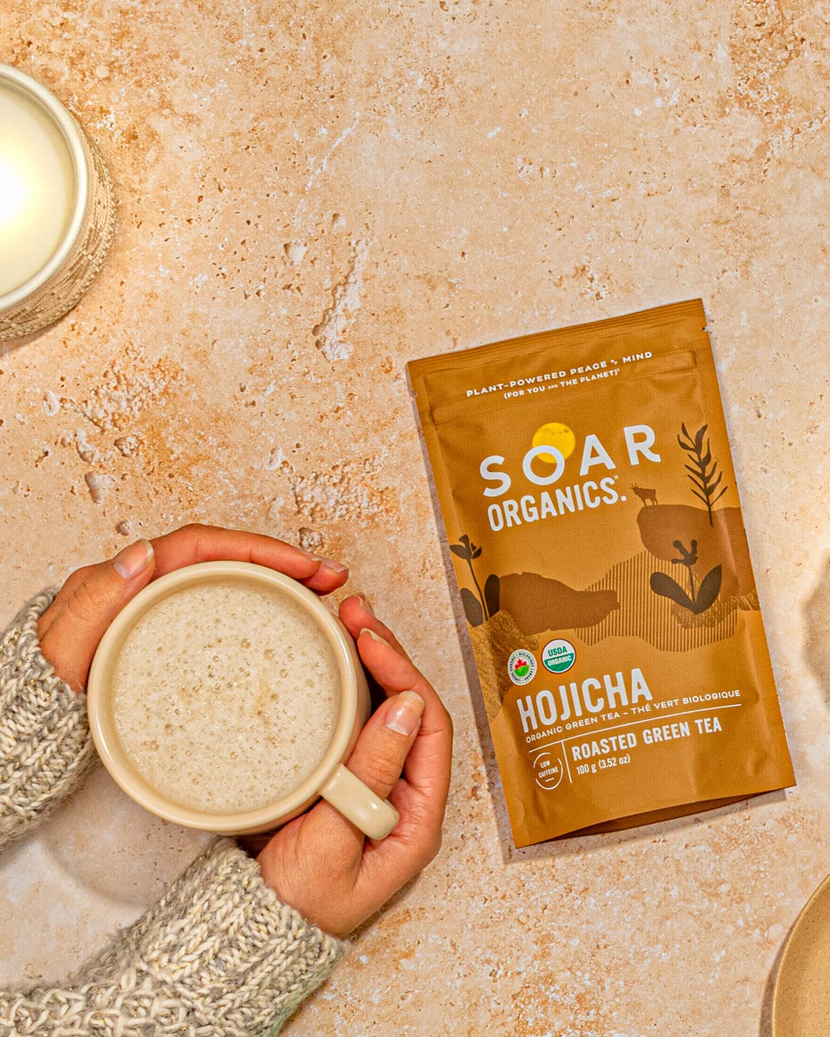 Soar Organics - Hojicha Powder - Authentic Japanese Origin (3.52 oz)