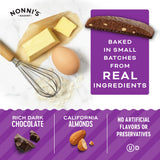 Nonni's Dark Chocolate Almond Biscotti Italian Cookies - 2 Boxes Dark Chocolate Cookies - Biscotti Individually Wrapped Cookies - Italian Biscotti