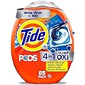 Tide 4-in-1 Ultra Oxi PODS Laundry Detergent Pacs, 85 Count, HE Compatible, Built in Pre-treater for Stains