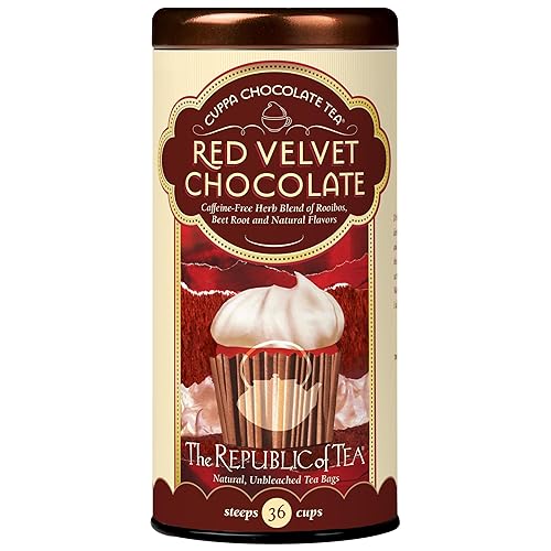 The Republic of Tea - Red Velvet Cuppa Chocolate Tea Bags, Caffeine Free, 36 Servings