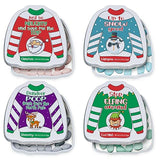 4E's Novelty Humorous "Christmas Poop" Candy Breath Mint Tins, 4 Pack Ugly Sweater Tins Funny Christmas Candy Stocking Stuffer for Kids Teens Adults