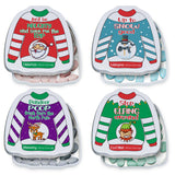 4E's Novelty Humorous "Christmas Poop" Candy Breath Mint Tins, 4 Pack Ugly Sweater Tins Funny Christmas Candy Stocking Stuffer for Kids Teens Adults
