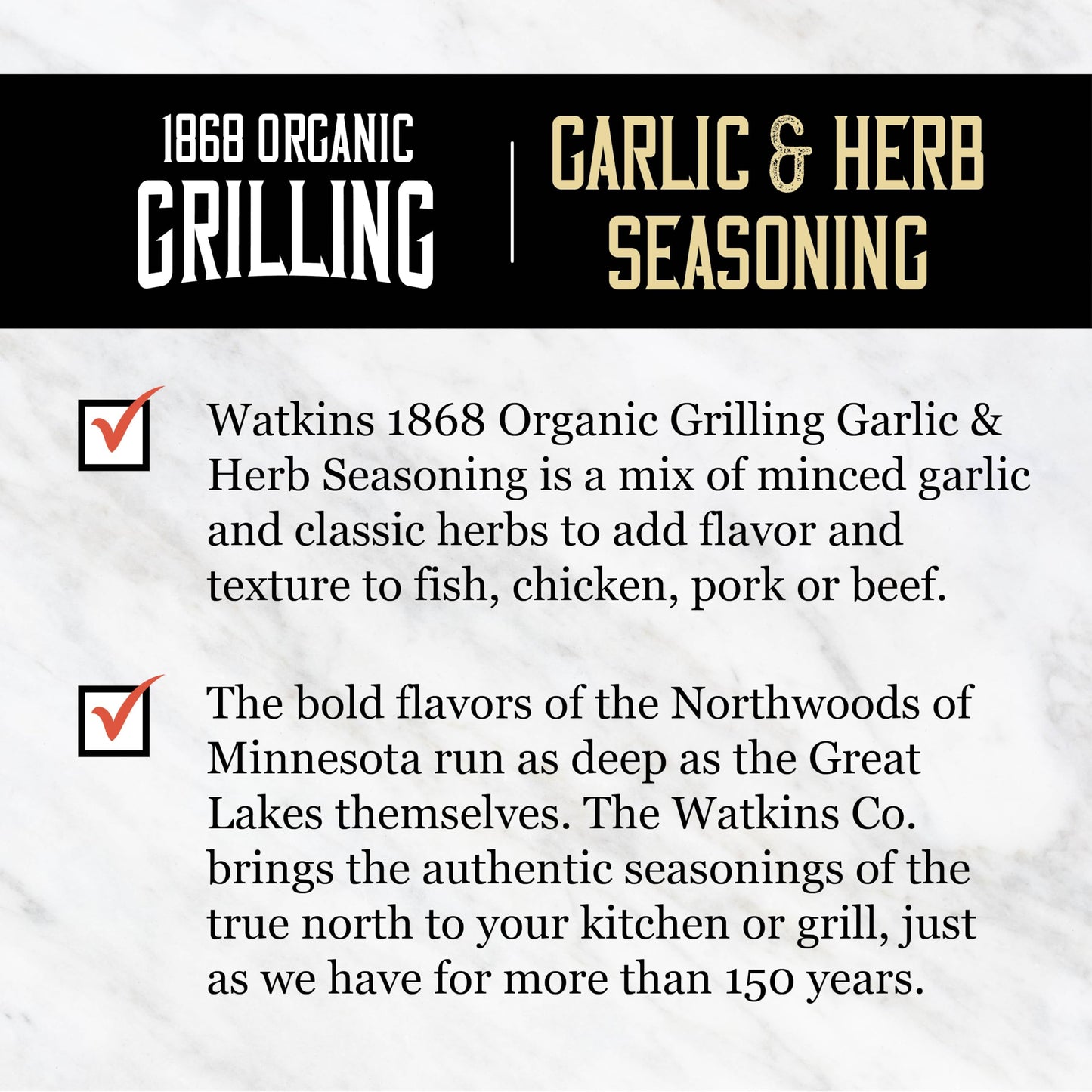 Watkin's Organic Grilling Garlic & Herb Seasoning, 8.9 oz