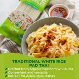 Lotus Foods Traditional Pad Thai Rice Noodles - Pad Thai Noodles, Asian Noodles, Gluten Free Noodles, Rice Noodles, Whole Grain, Non GMO, USDA Organic