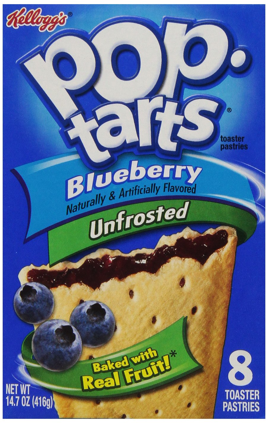 Kellogg's Pop-Tarts Frosted Blueberry Toaster Pastries 8 ct (Pack of 2)