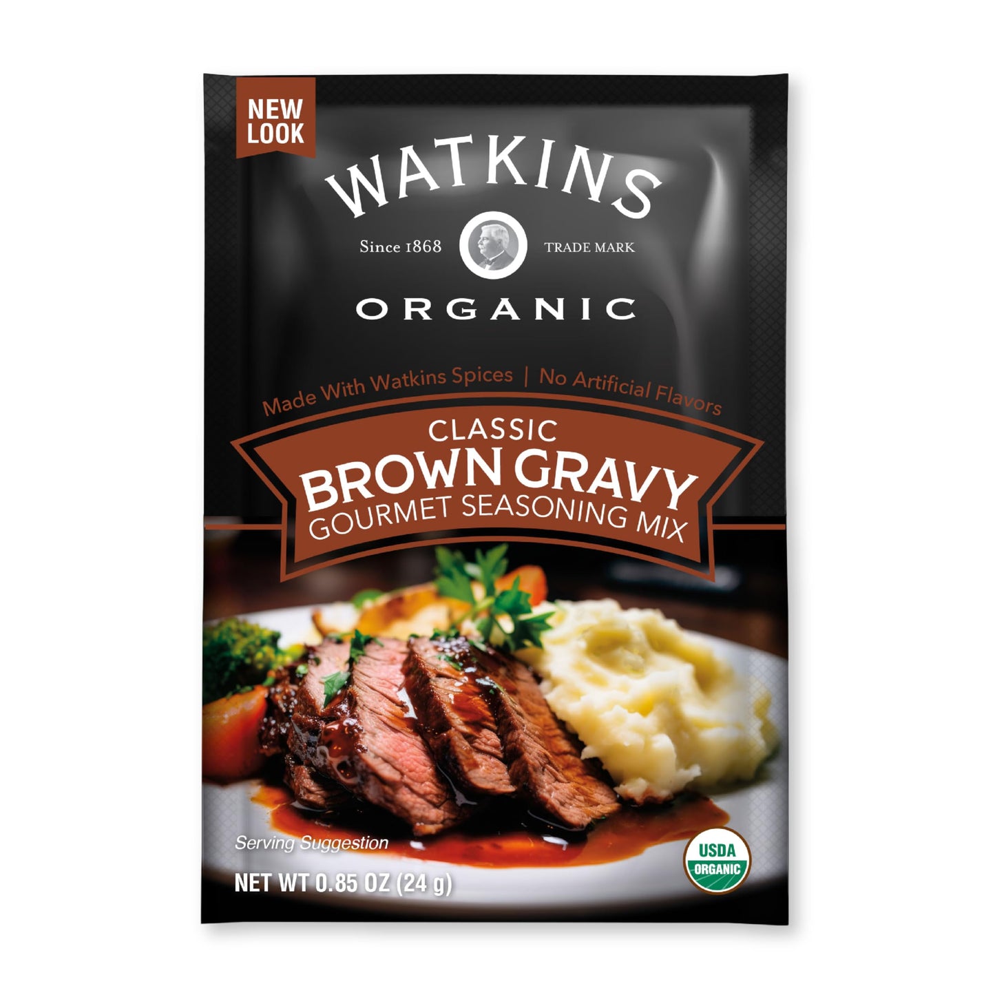 Watkins Organic Brown Gravy Gourmet Seasoning Mix, 0.85 Oz (Pack of 12)