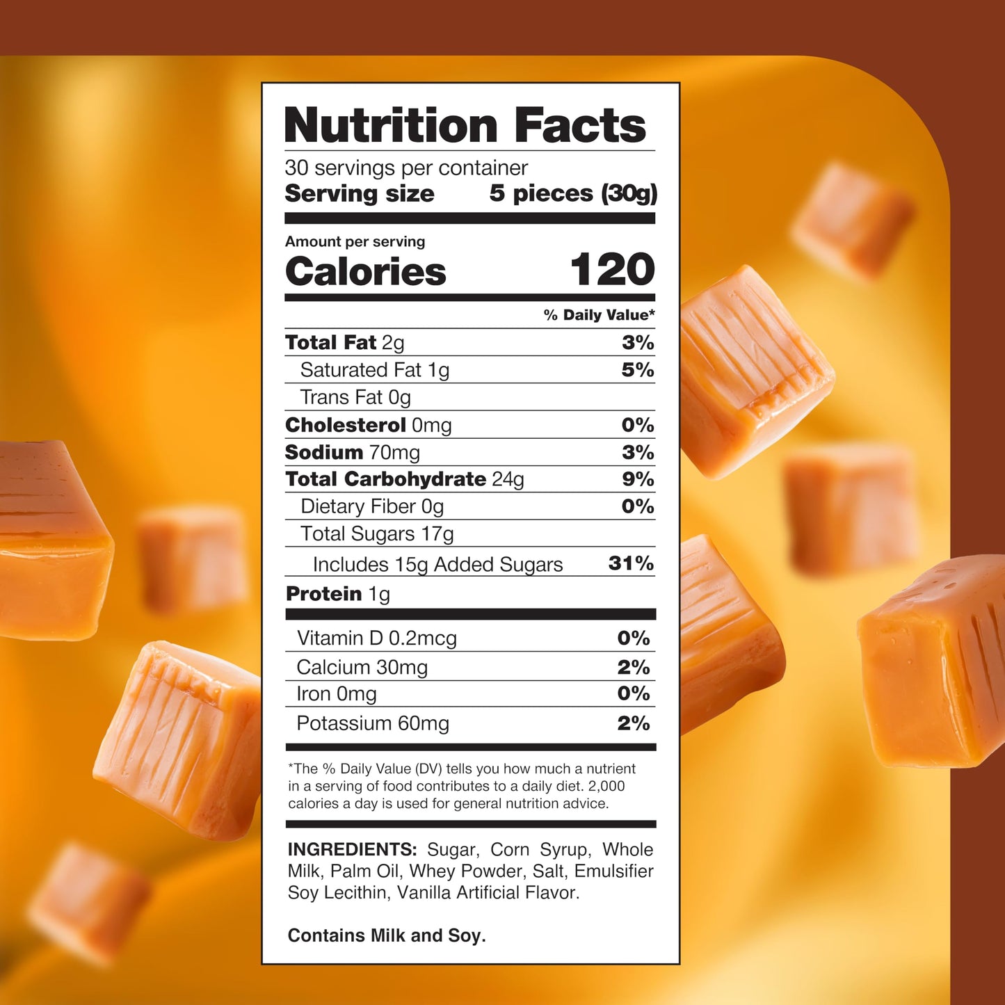 Caramel Candy - 2 Pound Pack 150 Count - Classic Caramels Individually Wrapped - Creamy Chewy Candy for Office Bowls, Gifting, Snacking & Baking