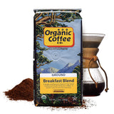 Organic Coffee Co. Breakfast Blend Ground Coffee 12 Ounce Medium Light Roast USDA Organic