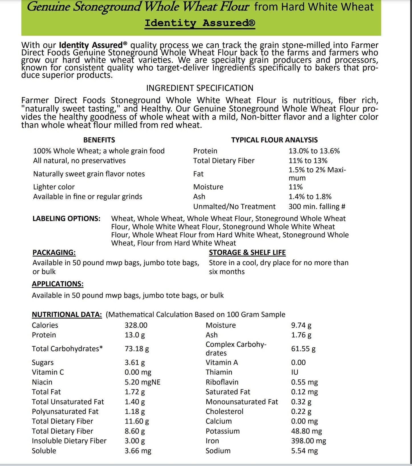 PRIDE OF THE PRAIRIE 5 LB Midwest Stoneground Wheat Made by Farmer Direct (Hard Red Winter Wheat Flour)