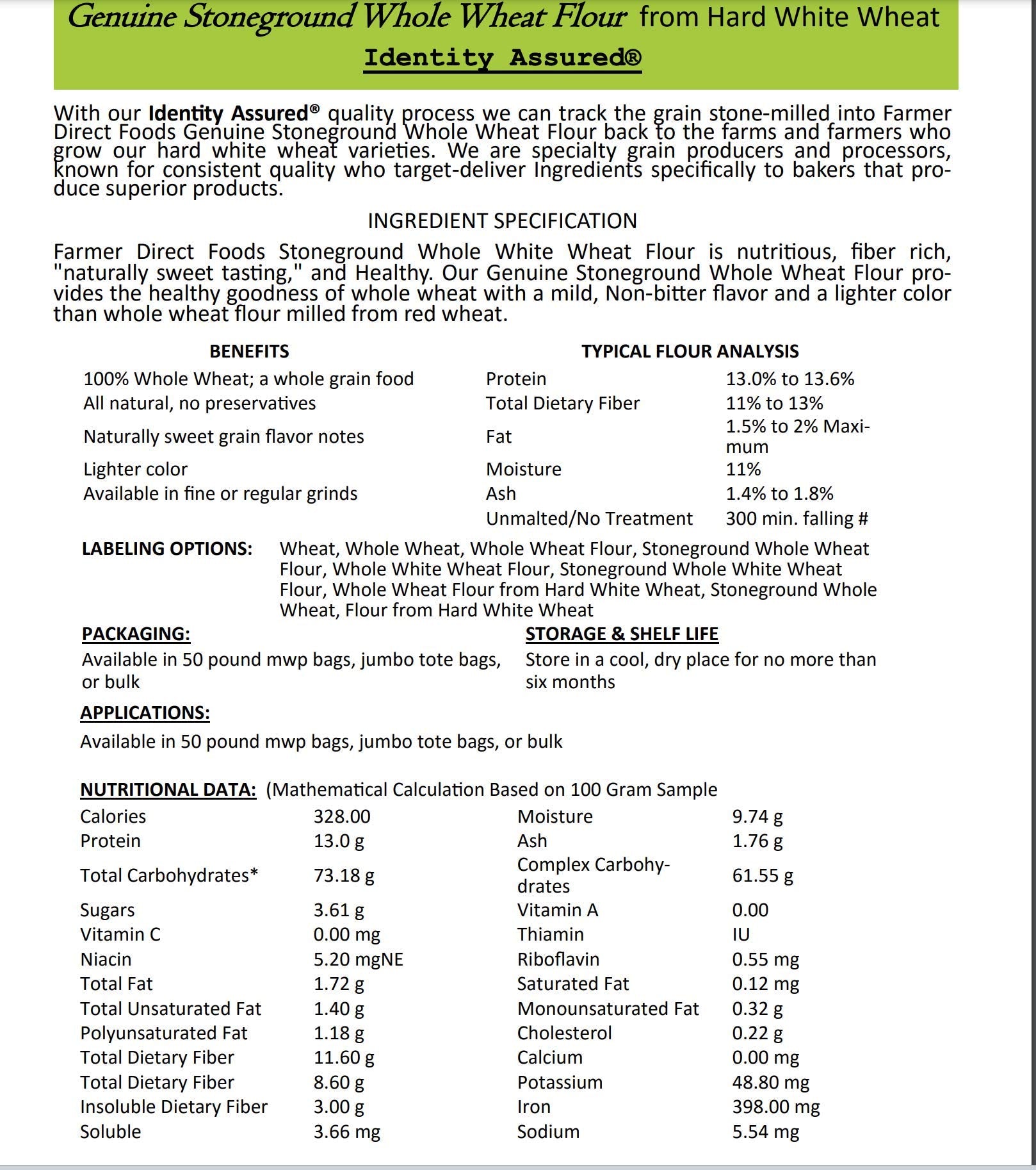 PRIDE OF THE PRAIRIE 5 LB Midwest Stoneground Wheat Made by Farmer Direct (Hard Red Winter Wheat Flour)
