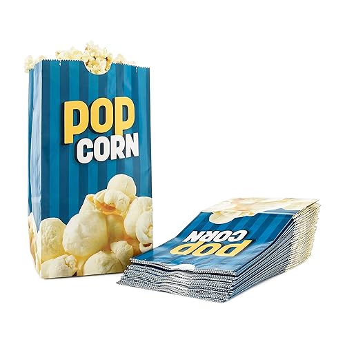 Snappy Popcorn Flat Bottom Theater Popcorn Bags, 85 Ounce, 100 Count