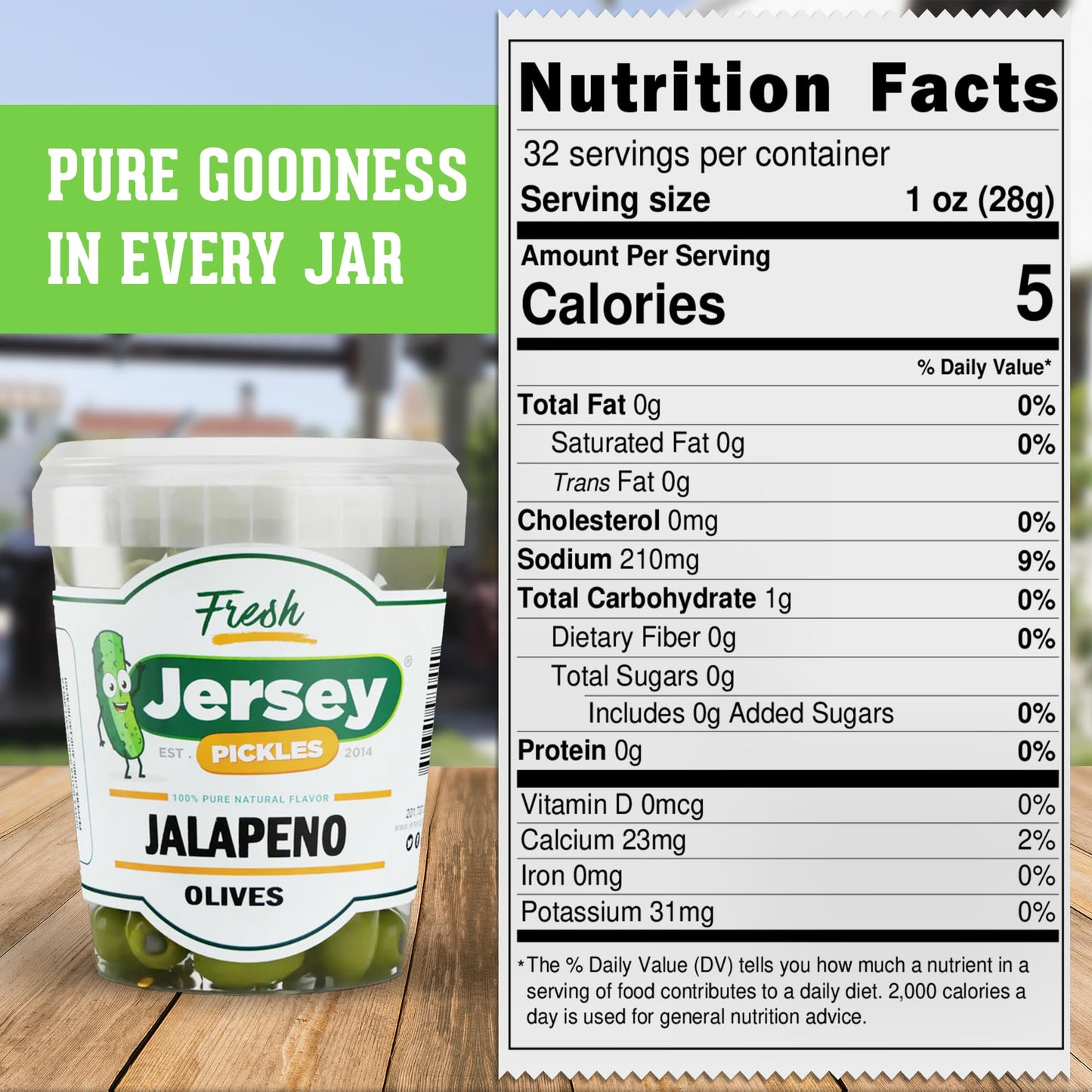 Jersey Pickles - Jalapeño Stuffed Olives (Quart) - Olives Stuffed - Hand-Stuffed Gourmet Olives with Premium Fillings for Snacks, Charcuterie