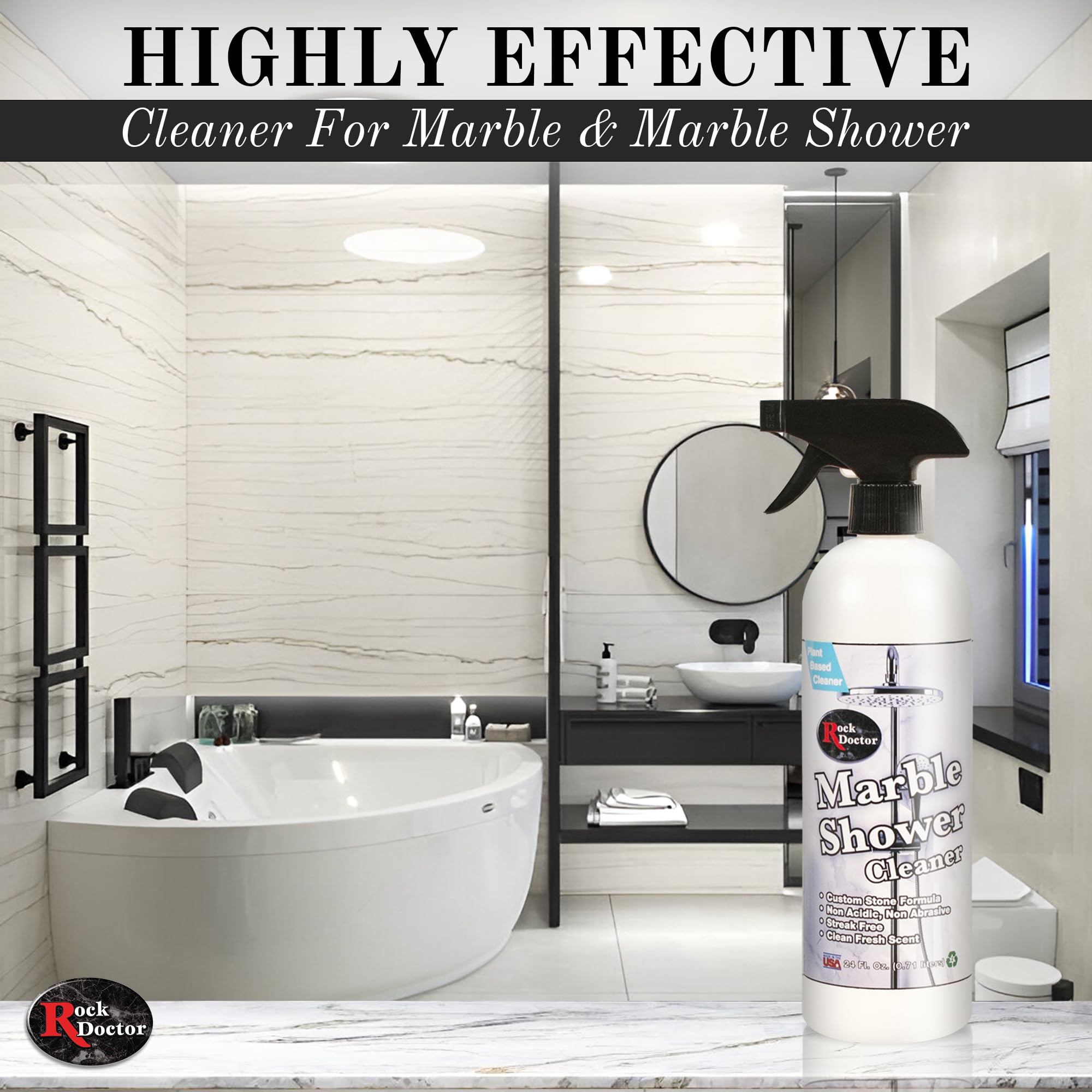 Rock Doctor Granite & Quartz Marble Shower Cleaner Spray, Shower & Tile Cleaner, Soap and Scum Remover, Works on Ceramic Tile, Hard Water Stain