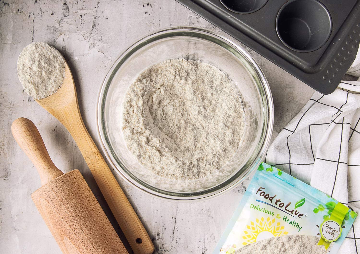 Food to Live Unbleached White Fine Pastry Flour, 1 Pound - Stone Ground from Soft White Whole Wheat Berries, Finely Milled and Sifted, Unbromated