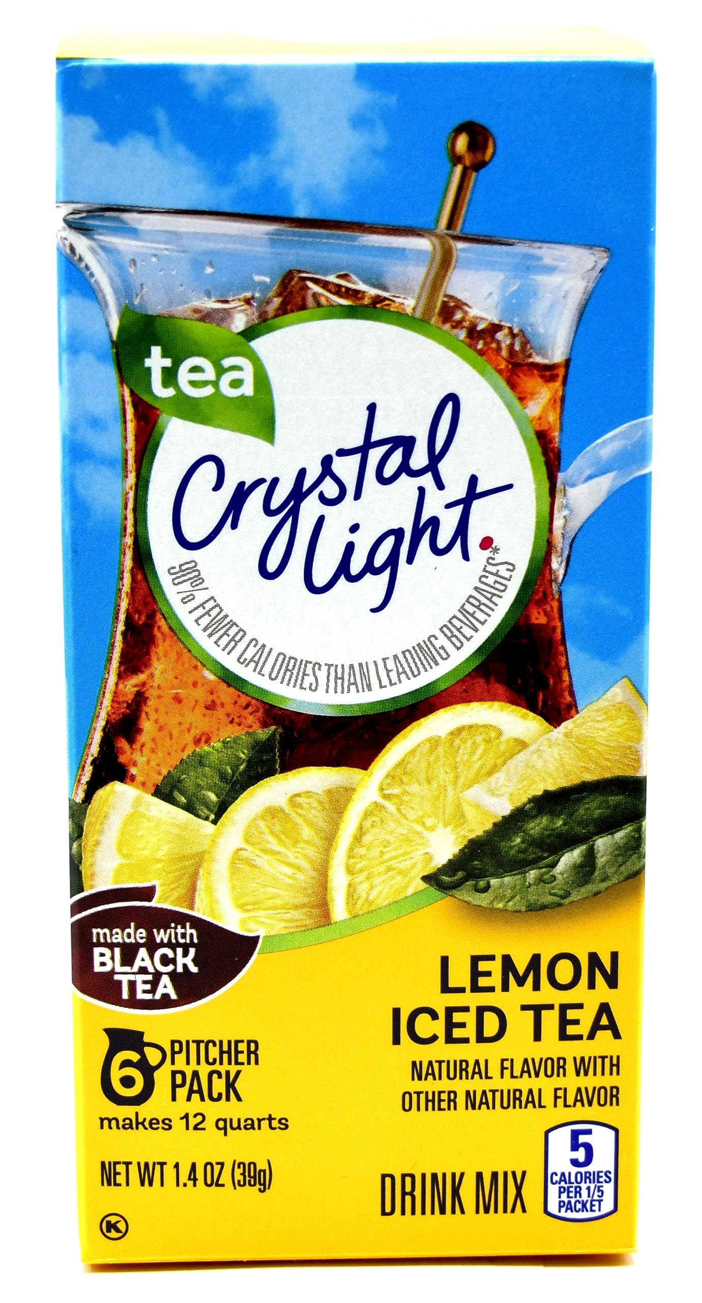 Crystal Light Lemon Iced Tea Drink Mix, 12-Quart Canister (Pack of 13)