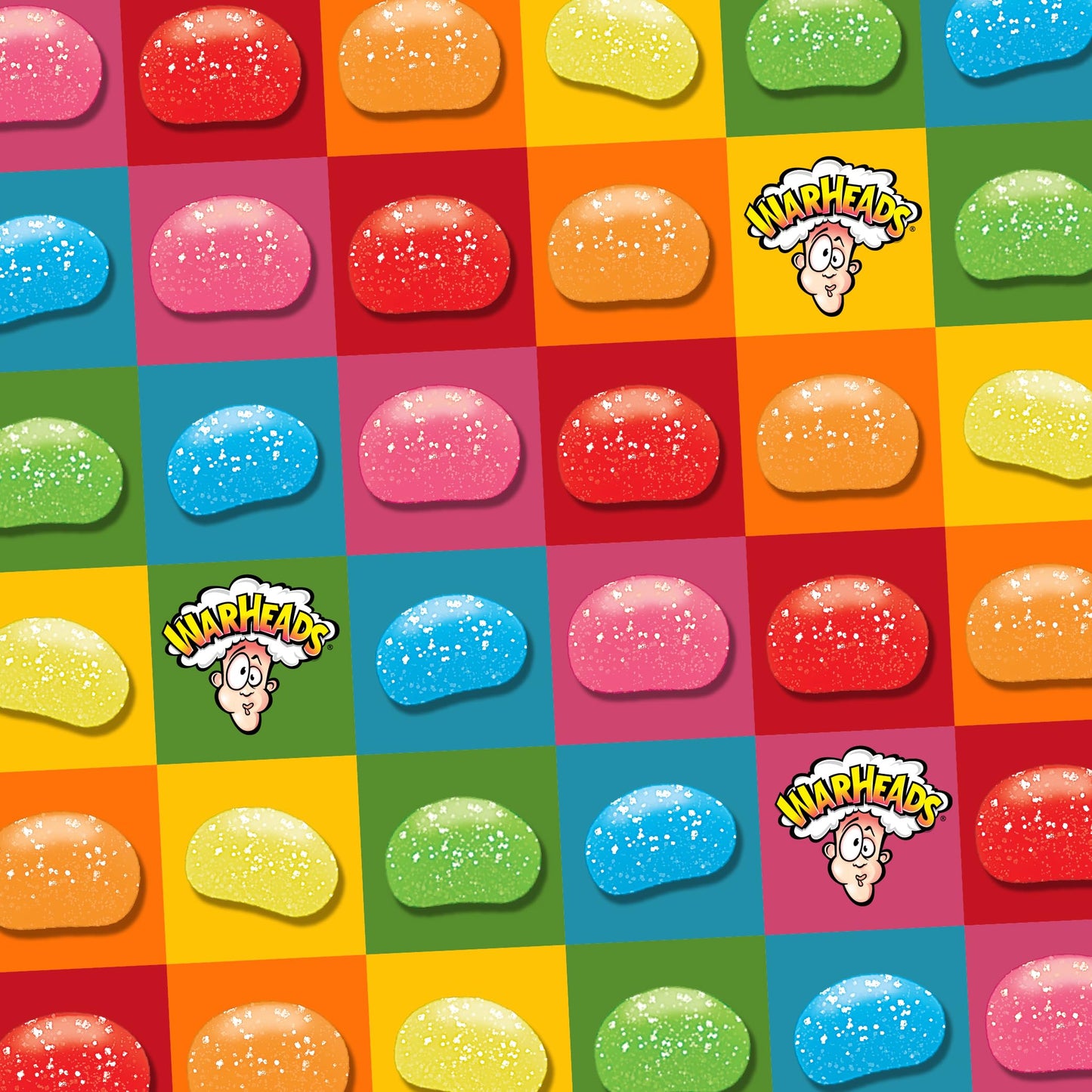 WARHEADS® Sour Jelly Beans Bulk Candy - Assorted Fruit Flavors (Black Cherry, Blue Raspberry, Green Apple, Lemon, Orange, Watermelon) - Sour Candy