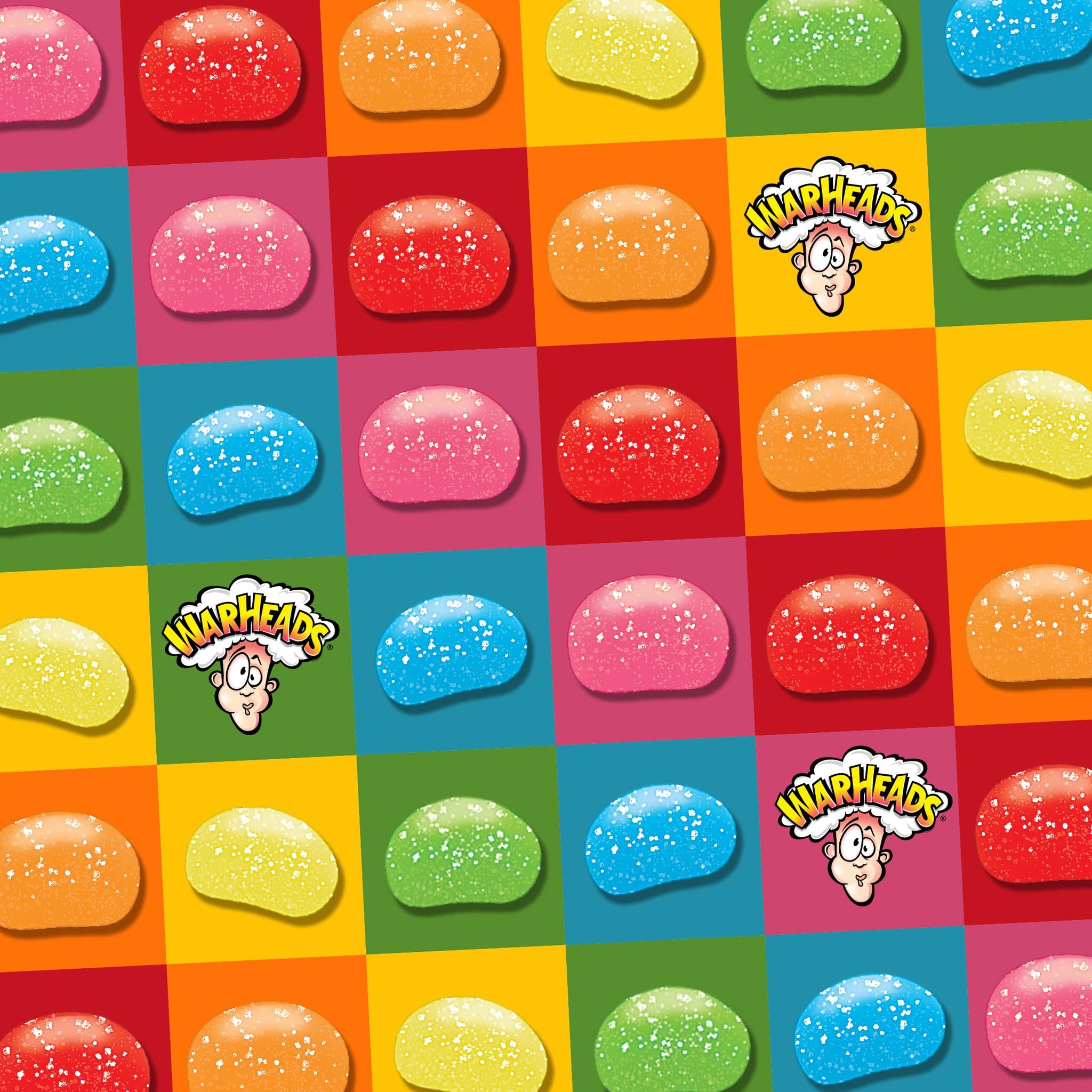 WARHEADS® Sour Jelly Beans Bulk Candy - Assorted Fruit Flavors (Black Cherry, Blue Raspberry, Green Apple, Lemon, Orange, Watermelon) - Sour Candy